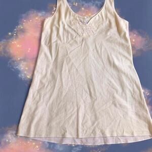 Cream silky lace slip dress